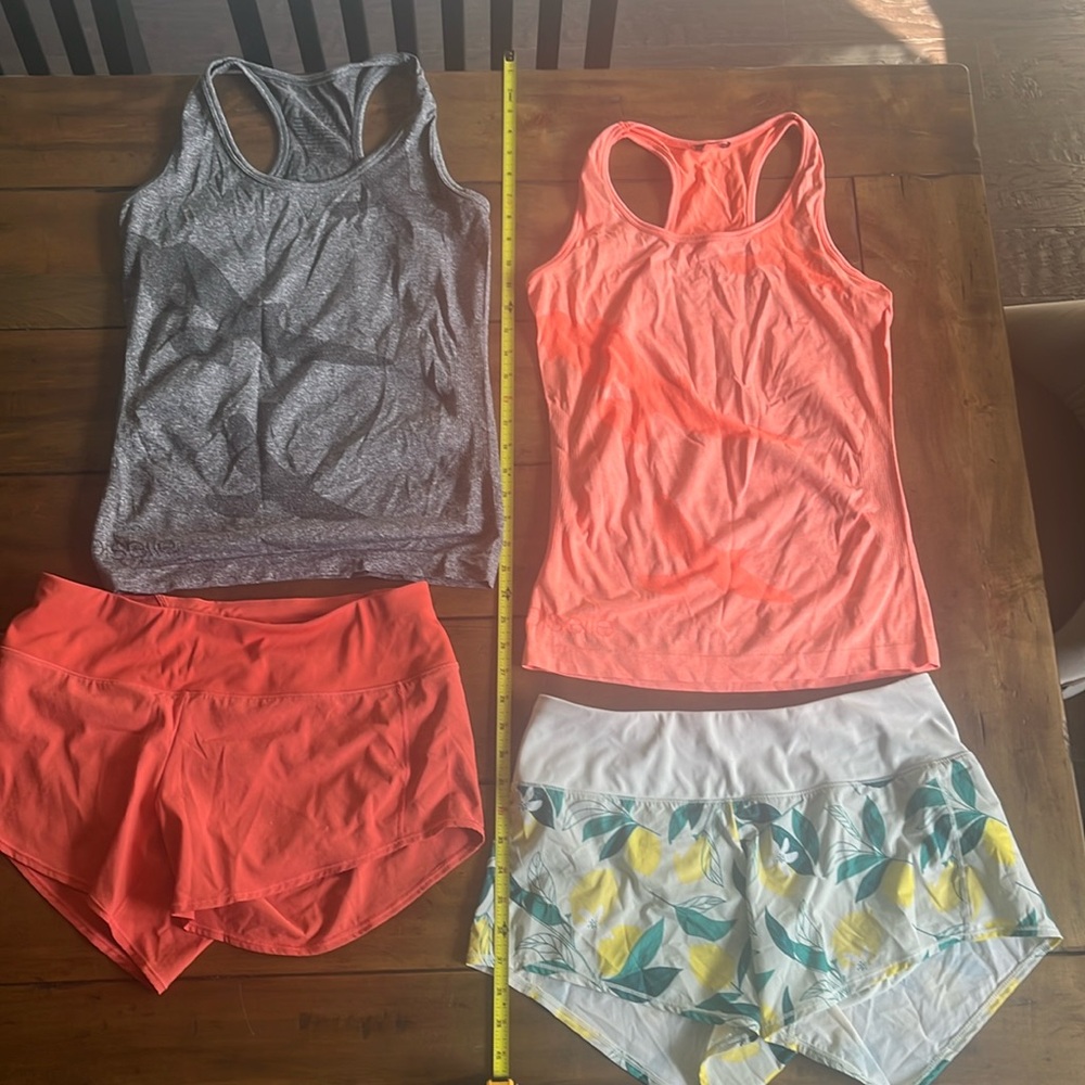 Oiselle set of 2 OG Roga Shorts + 2 Flyout tanks